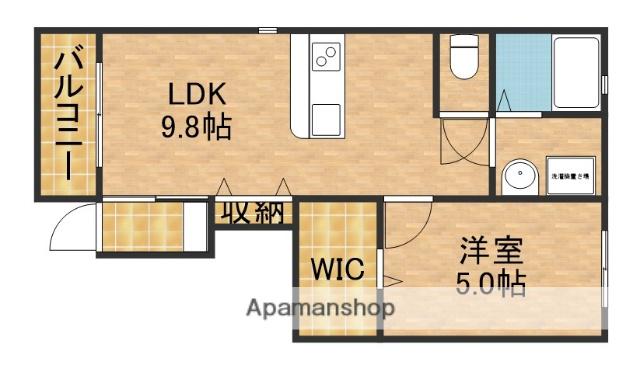 LOTUS池新田(1LDK/1階)の間取り写真