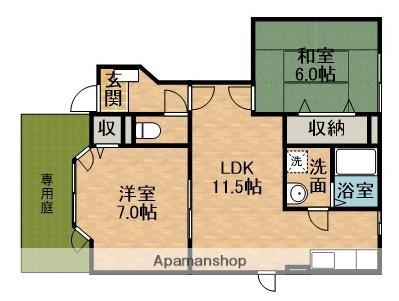 VILLA AMITY H(2LDK/1階)の間取り写真