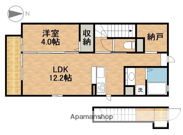 D-ROOM北島町(1LDK/2階)の間取り写真