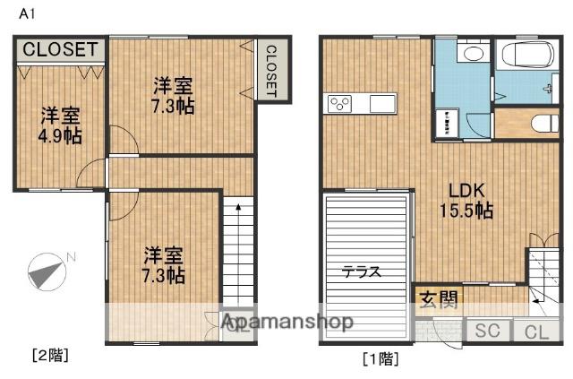 ラ・クレール富塚Ａ(3LDK)の間取り写真