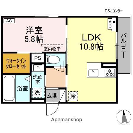 D-HILLS領家Ⅱ(1LDK/1階)の間取り写真