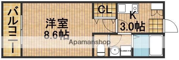 クレフラスト天神町(1K/1階)の間取り写真