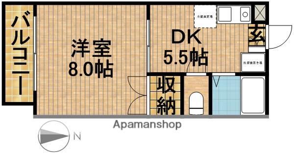 若宮物語(1DK/2階)の間取り写真