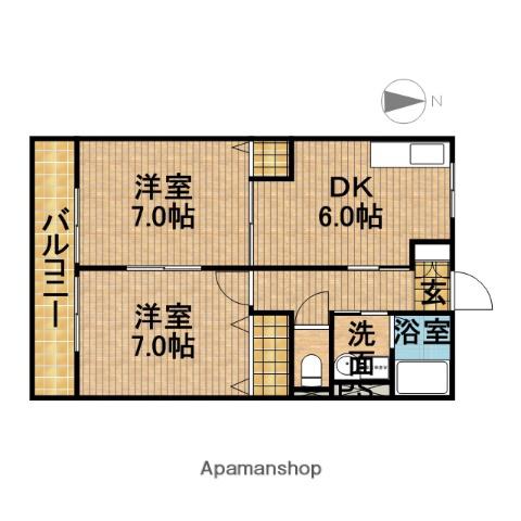 パストラルヒデ壱番館(2DK/1階)の間取り写真