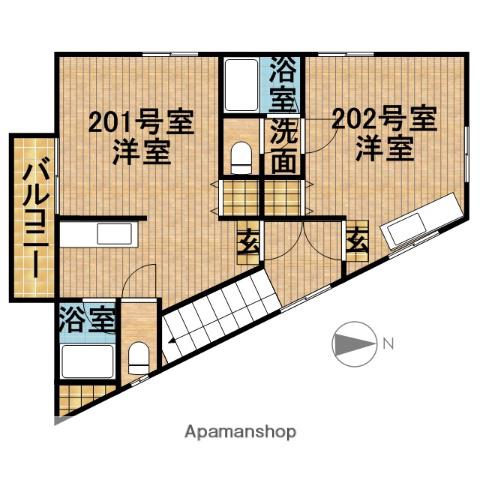 さくら加茂(ワンルーム/2階)の間取り写真