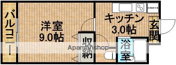 リュバン ヴェール(1K/1階)の間取り写真