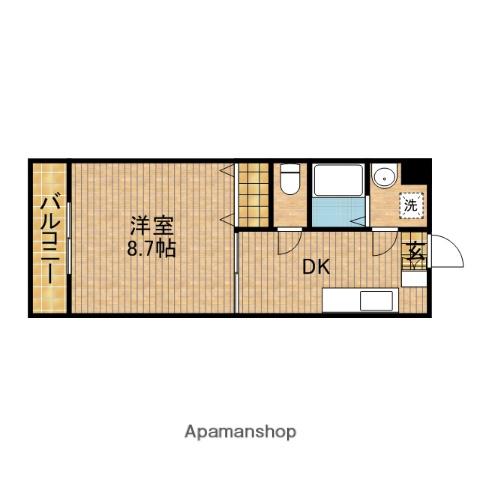 東海道本線 六合駅 バス乗車時間：15分 神戸バス停で下車 徒歩5分 3階建 築23年(1DK/3階)の間取り写真