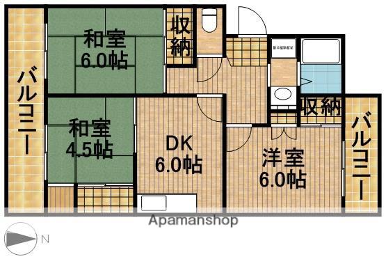 初生パークハイツ(2LDK/3階)の間取り写真