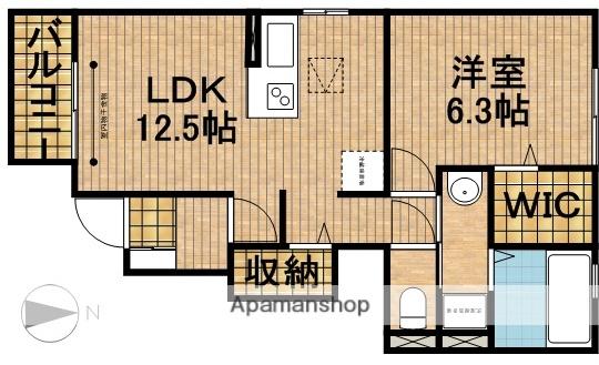 ロゼ幸Ⅱ(1LDK/1階)の間取り写真