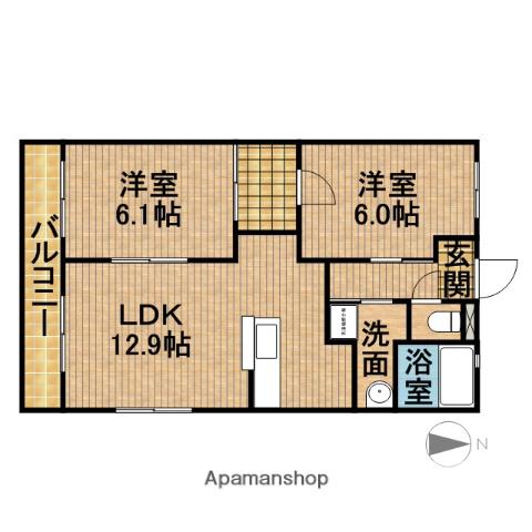 グラン リヴァー(2LDK/2階)の間取り写真