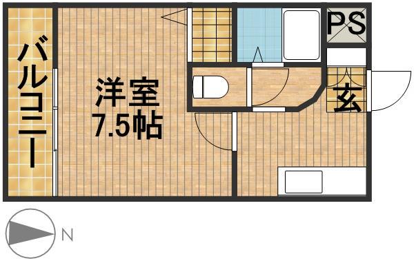 T.SQUARE(1K/1階)の間取り写真