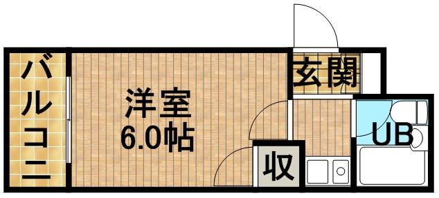 カレッジタウンウィング(1K/4階)の間取り写真