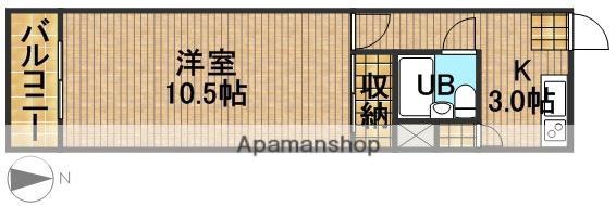 アビタ08(1K/1階)の間取り写真