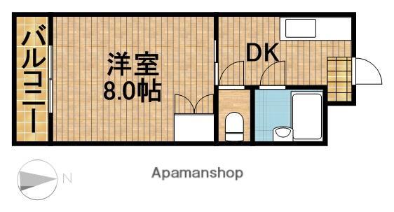 プランタンⅢ(1DK/1階)の間取り写真