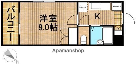 グランドゥールⅢ(1K/4階)の間取り写真