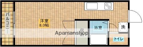 エバーグリーン壱番館(1K/2階)の間取り写真