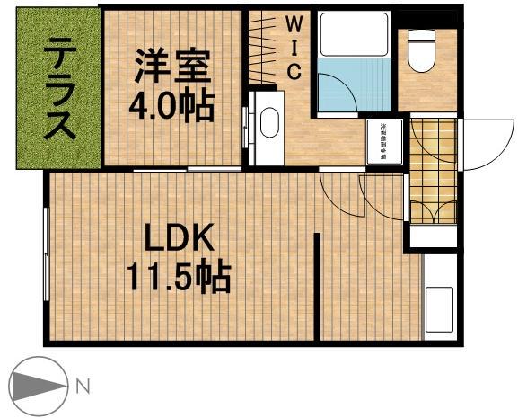 VILLA COCOON 上島(1LDK/1階)の間取り写真