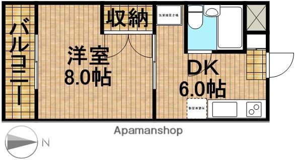 マンション アカンサス Ⅱ(1DK/2階)の間取り写真