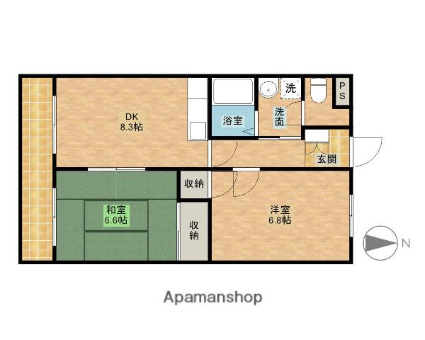 マンションアルボ(2DK/3階)の間取り写真