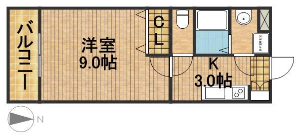 アーベント(1K/3階)の間取り写真