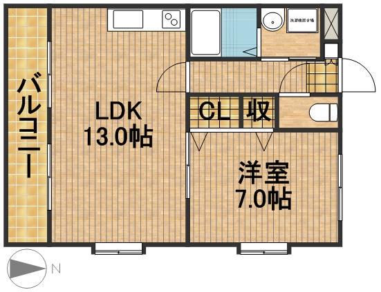 ラ・セフィーロⅦ(1LDK/1階)の間取り写真