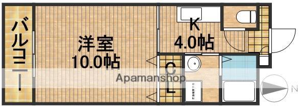 ウインブルドン(1K/3階)の間取り写真