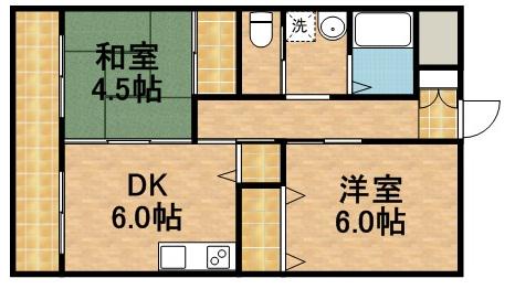 シニアステージツカダ(2DK/1階)の間取り写真