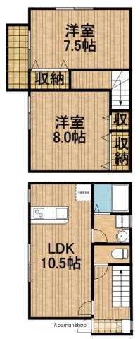 グランツⅢ(2LDK/1階)の間取り写真