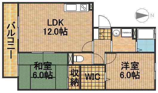 エスパシオ(2LDK/2階)の間取り写真
