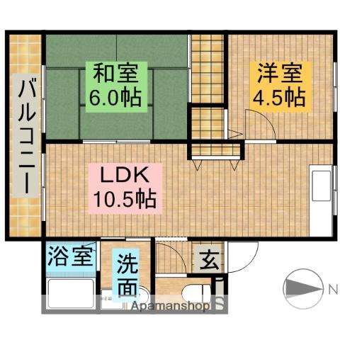 ピュアⅡ(2LDK/1階)の間取り写真