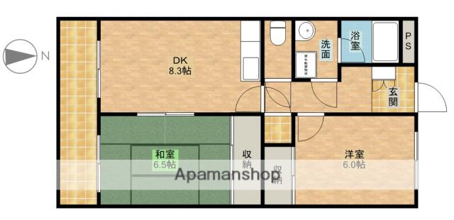 フローレンス門神(2DK/2階)の間取り写真