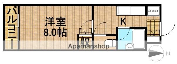 フォレスト岩井(1K/2階)の間取り写真