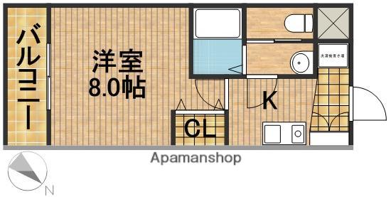ジョイ高丘(1K/2階)の間取り写真