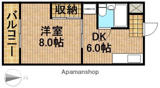 カサベルデ(1DK/2階)の間取り写真