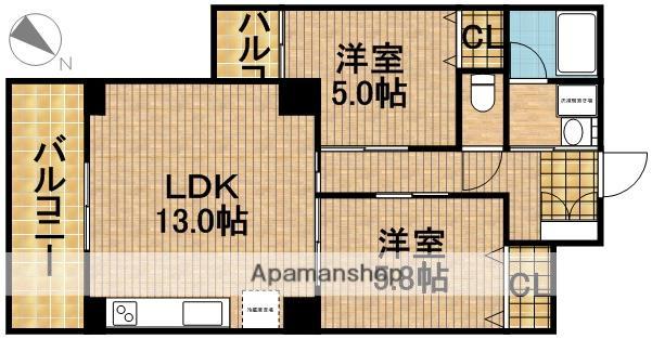 サザンストリート(2LDK/2階)の間取り写真