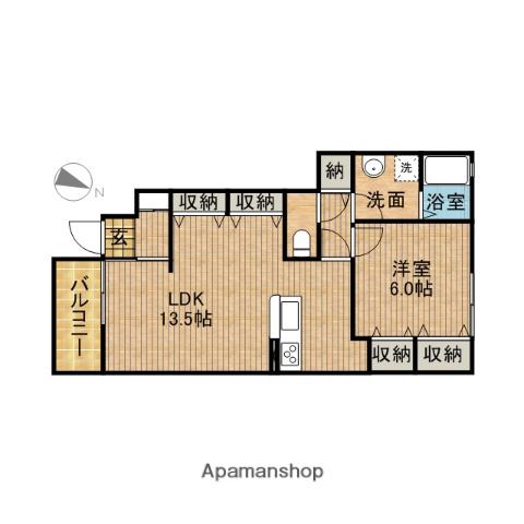 ローズコートT(1LDK/1階)の間取り写真