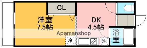 グランドハイツⅡ(1DK/2階)の間取り写真