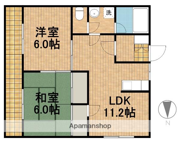 アビタ美吉Ⅵ(2LDK/1階)の間取り写真