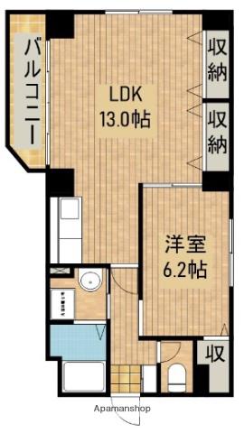 ソルトシティ浜松(1LDK/3階)の間取り写真
