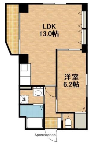 ソルトシティ浜松(1LDK/7階)の間取り写真