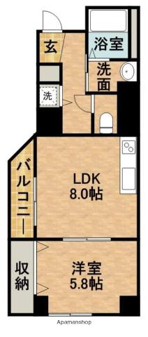 ソルトシティ浜松(1LDK/5階)の間取り写真