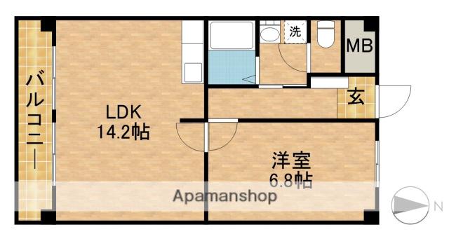 クレール・トヨダ(1LDK/3階)の間取り写真