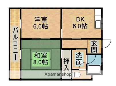 トラストマンション(2DK/2階)の間取り写真