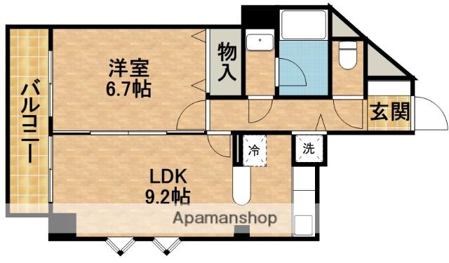 佐鳴湖パークタウンサウス(1LDK/7階)の間取り写真