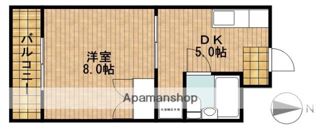 メゾン椿(1DK/2階)の間取り写真