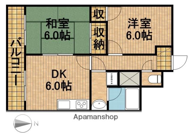 シーガル海老塚(2DK/4階)の間取り写真