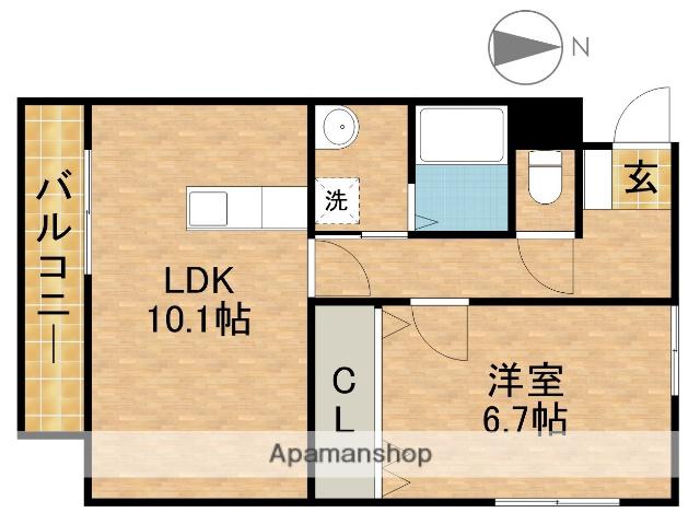 アモリールⅡ(1LDK/1階)の間取り写真