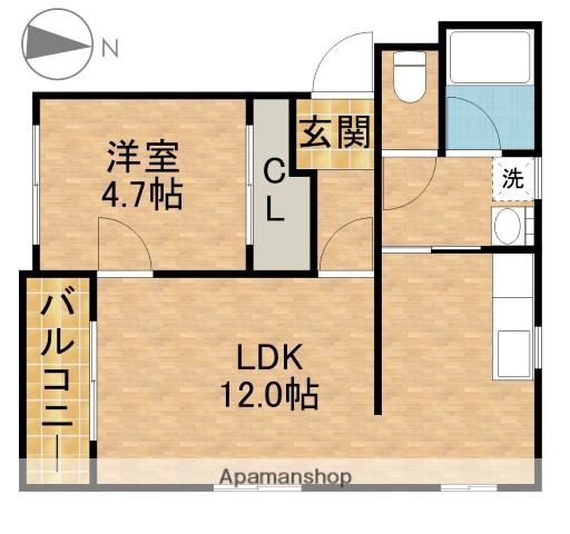 コンフォードⅢ(1LDK/4階)の間取り写真