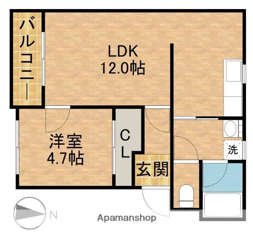 コンフォードⅢ(1LDK/2階)の間取り写真