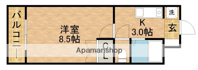 スペースG住吉(1K/4階)の間取り写真